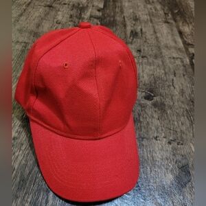 Unisex Solid Red Adjustable Baseball Cap
